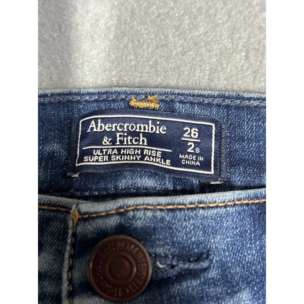 Abercrombie & Fitch Women's 26S Super Skinny Ankle Jeans Ultra‎ High Rise Seamed